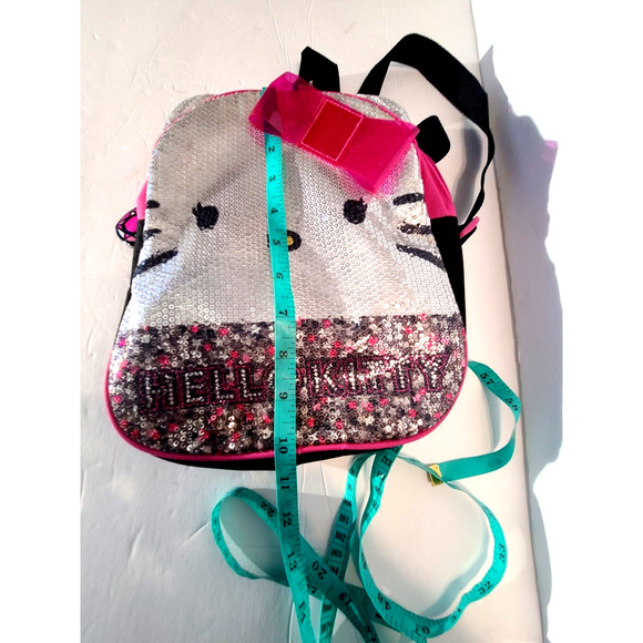 Sanrio Hello Kitty Girls Small Pink Sequin Backpack Adjustable Straps 10” X 9” - Picture 9 of 10